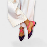 Sieghild - Zebra-Slingbacks in Pink