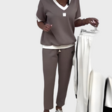 Kristýna - Damen Unverbindliches Set mit Top und Hose mit V-Ausschnitt