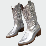Aneta - Metallische Cowboy-Stiefel
