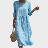 Joana - Maxi Kleid mit Rundhalsausschnitt im Blumenmuster