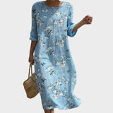 Beatriz - Maxikleid mit Rundhalsausschnitt und Muster