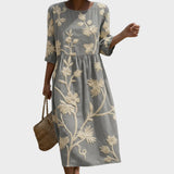 Ana - Midi-Kleid mit Pflanzen und Blumen