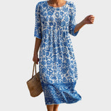 Liana - Maxikleid mit Rundhalsausschnitt im Blumenmuster