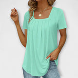 Annie - Weisse Bluse mit eckigem Ausschnitt