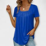 Annie - Weisse Bluse mit eckigem Ausschnitt