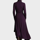 Teresa - Asymmetrisches Maxikleid aus Strick mit Rollkragen