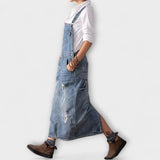 Abigail - Vintage-Jeanslatzhose im Used-Look