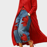 Daniella - Leinenkleid & Blumen-Jeans-Set