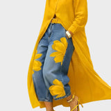 Daniella - Leinenkleid & Blumen-Jeans-Set