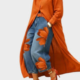 Daniella - Leinenkleid & Blumen-Jeans-Set