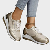 Orthopädische Sportschuhe mit Schnürsenkeln und seitlichem Reißverschluss für Frauen